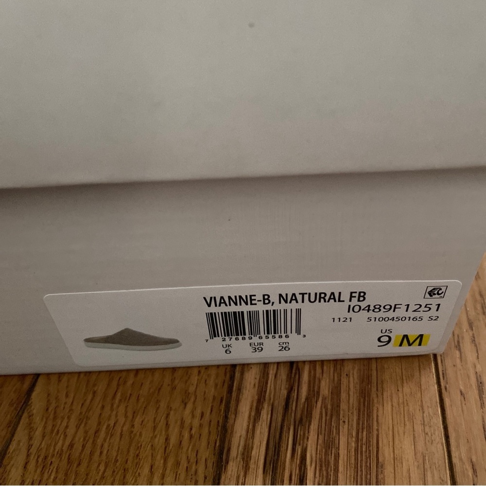 Vince Vianne Mule Slip On Shoe Sneaker in Natural Canvas Leather Insole Comfort - Picture 6 of 7